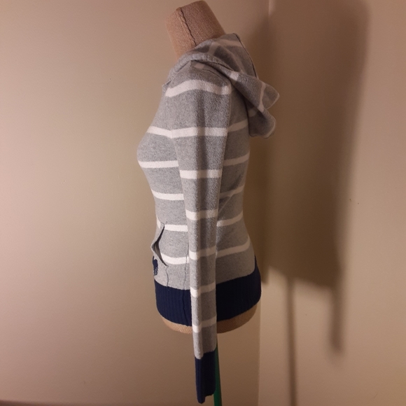 Aeropostale grey & white hooded jacket medium - Picture 5 of 7